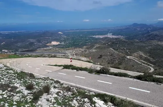 Winding mountain road at El Miserat