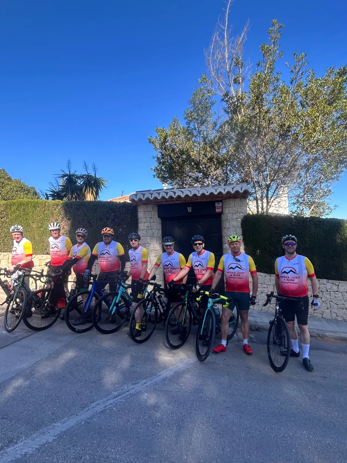 Andy, Weronika and a Never Just a Ride road cycling group in Jávea